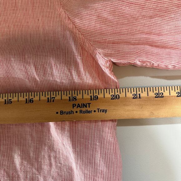 Barbour Marine Women’s Shirt Size 6 Pink Stripe Linen Relaxed Fit Long Sleeve - Picture 6 of 7